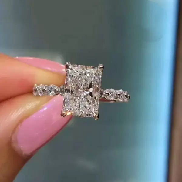 White Sapphire Engagement Ring